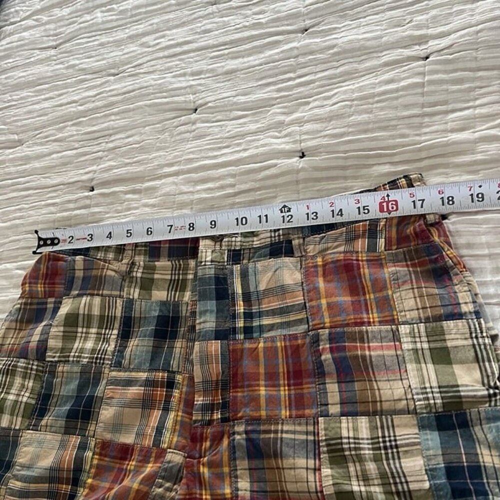 Vintage JOS A BANK‎ Shorts Men’s Sz 36 Madras Patchwork Multicolor Plaid Preppy - Picture 9 of 11